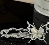classical Silver Butterfly Zircon Hairpin