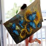 Sunflower Swallowtail Butterfly Towel