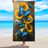 cute Sunflower Swallowtail Butterfly Towel