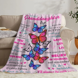To My Granddaughter Butterfly cute Blanket