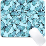 cute Tropical Butterfly Aqua Mouse Pad
