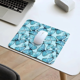 whimsical Tropical Butterfly Aqua Mouse Pad