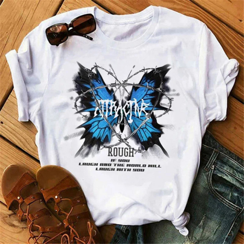 Turquoise Butterfly T Shirt