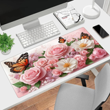 floral Viceroy Butterfly and Roses Mousepad