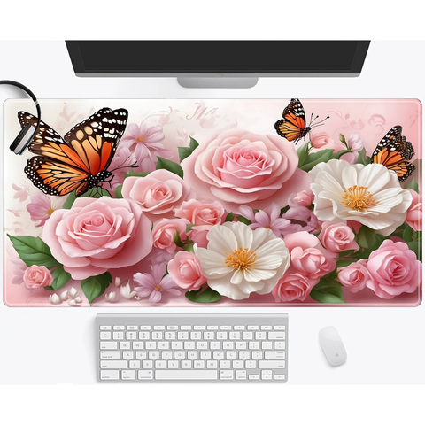 Viceroy Butterfly and Roses Mousepad