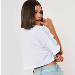 White Butterfly Crop Top for women