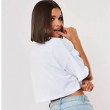 White Butterfly Crop Top for women