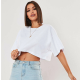 White Butterfly cotton Crop Top for women