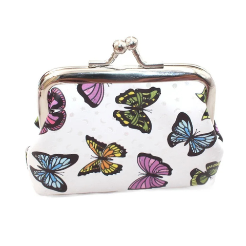 White Vanessa Butterfly Pattern Purse