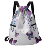 White Floral Monarch Butterfly Backpack