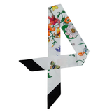 Women’s Skinny Butterfly Floral Silk Scarf