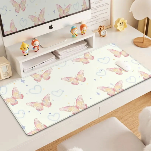 Yellow Aesthetic Butterfly Mouse Pad