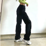 black and white butterfly baggy jeans side view