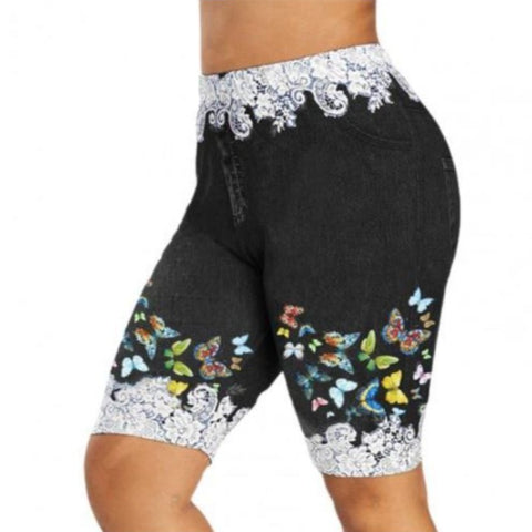 black butterfly shorts