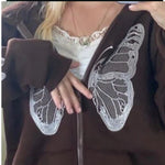 black butterfly sweater zip up