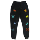 black butterfly sweatpants