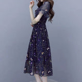 blue butterfly dress design for ladies
