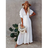 TRENDY WHITE butterfly sleeves dress