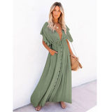 GREEN butterfly sleeves dress