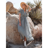 GRAY butterfly sleeves dress