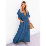 BLUE butterfly sleeves dress