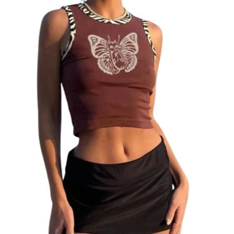 aesthetic butterfly crop top pattern 
