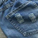 embroidered butterfly denim shorts