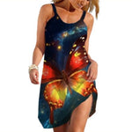 Chinese Yellow Swallowtail Butterfly Suspender Dress