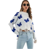 dark blue butterfly sweater design