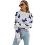 dark blue butterfly knitted sweater