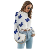 dark blue butterfly sweater long sleeves