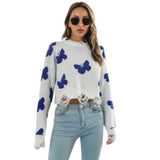 dark blue butterfly sweater
