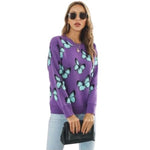 darkorchid butterfly knitted sweater