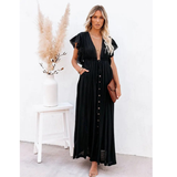 BLACK butterfly sleeves dress