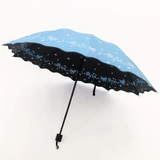 blue Double-Sided Butterfly Ruffle Edge Umbrella