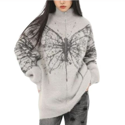 grey butterfly sweater