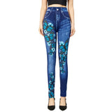 high waisted butterfly blue leggings