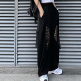 hollow butterfly streetwear pants side view