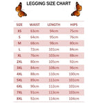 size chart for dark violet butterfly leggings