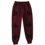 maroon butterfly sweatpants