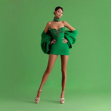 green mini butterfly dress