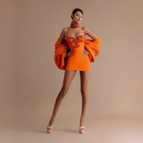 orange mini butterfly dress