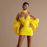 yellow mini butterfly dress