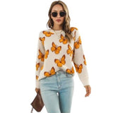 orange butterfly knitted sweater