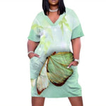 palegreen butterfly dress