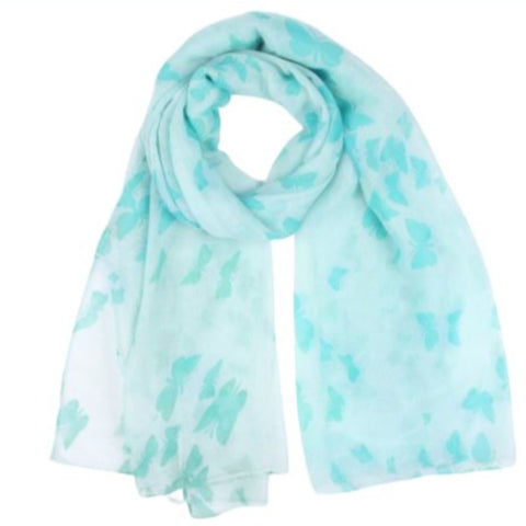 pale turquoise butterfly scarf