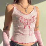 pretty Pink Butterfly Tank Top