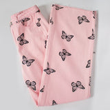 folded pink butterfly trousers