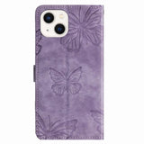 purple wallet phone case butterfly in silicone and leather