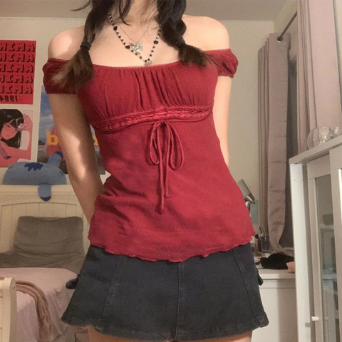 red butterfly t shirt for women
